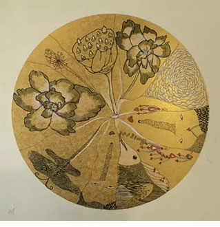"绚彩之星大奖"获奖作品《花间》—作者：金艺（上海市浦东新区辅读学校）